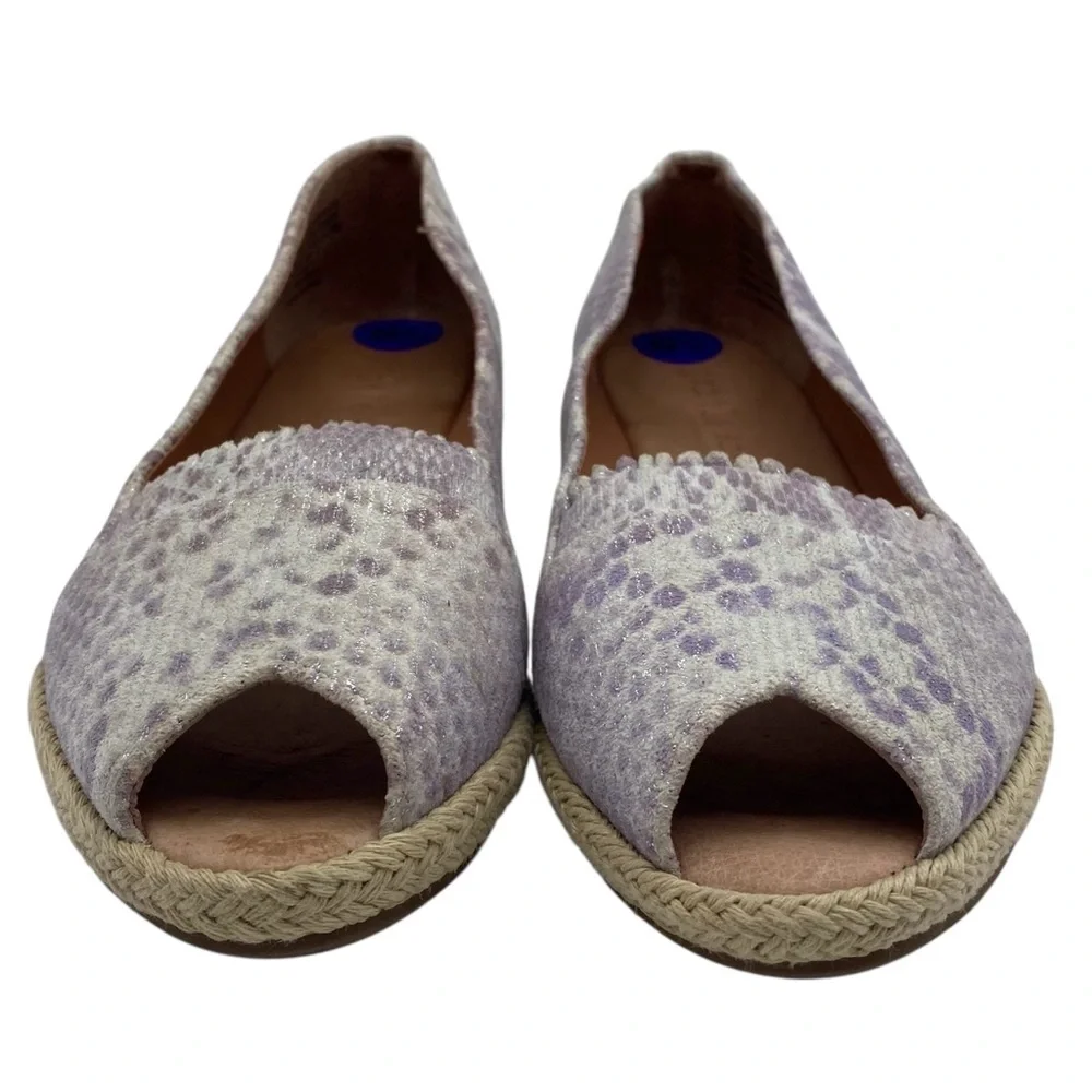 Gentle Souls Womens Shoes Lissa Espadrille 8.5 Purple White Slip On Cushioned